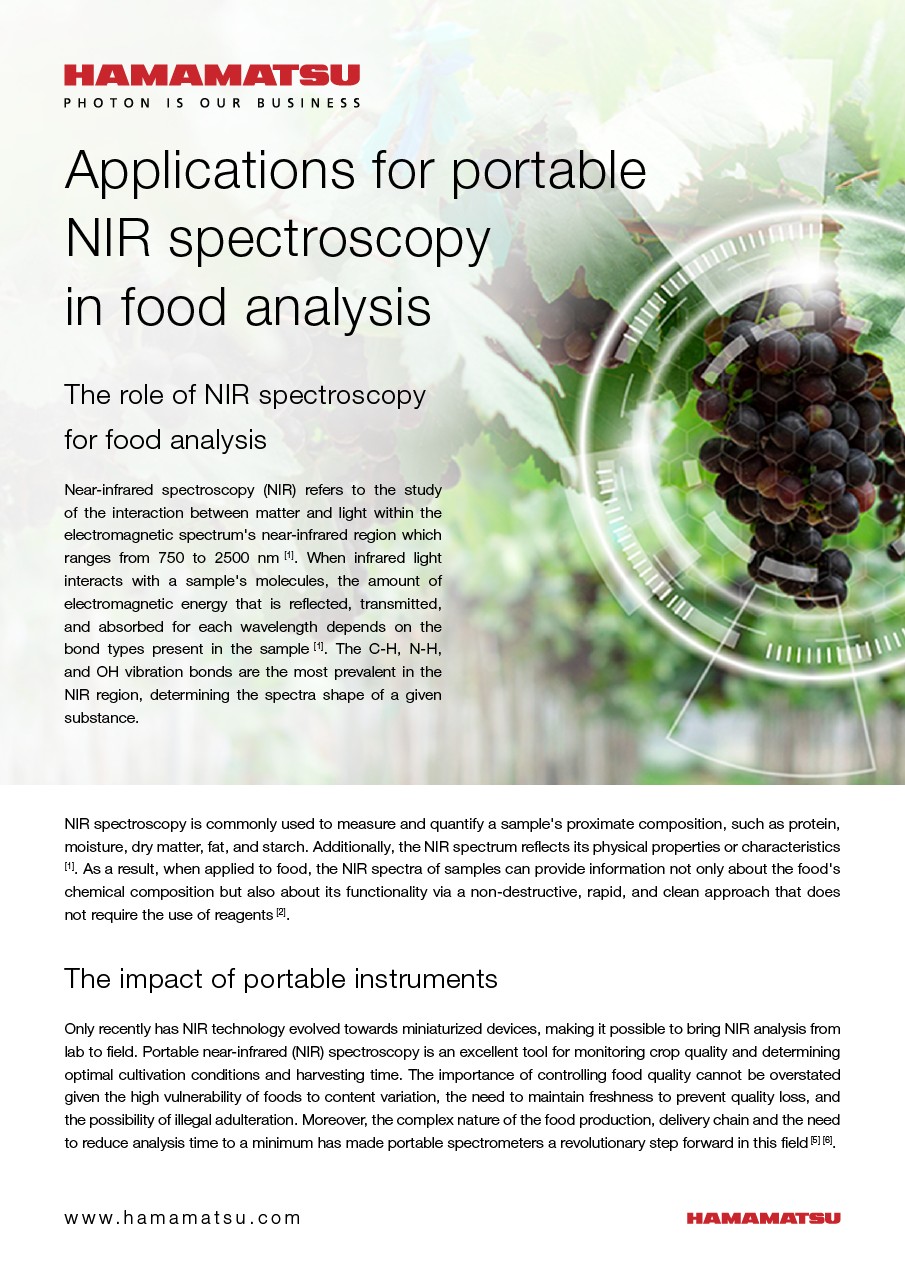 Applications for portable NIR spectroscopy in food analysis