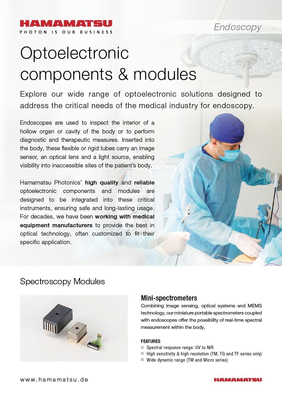 Optoelectronic components & modules for endoscopy