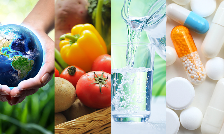 Mass spectrometry for quality control of food, medicine and water