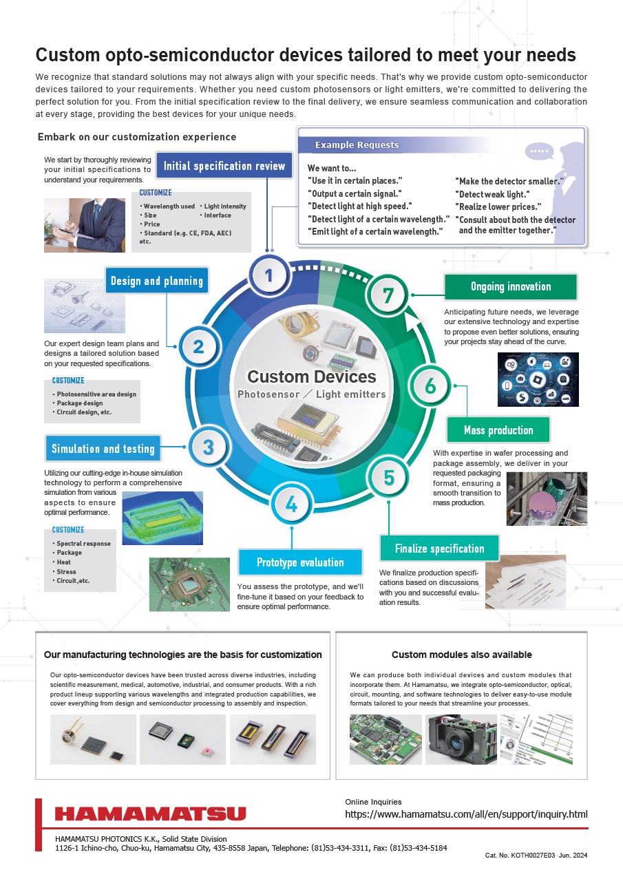 Pamphlet / Customization of opto-semiconductors