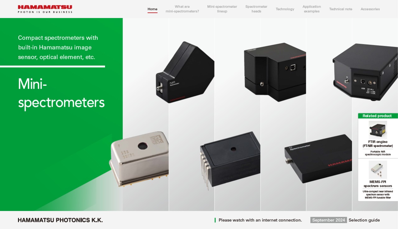 Selection guide / Mini-spectrometers