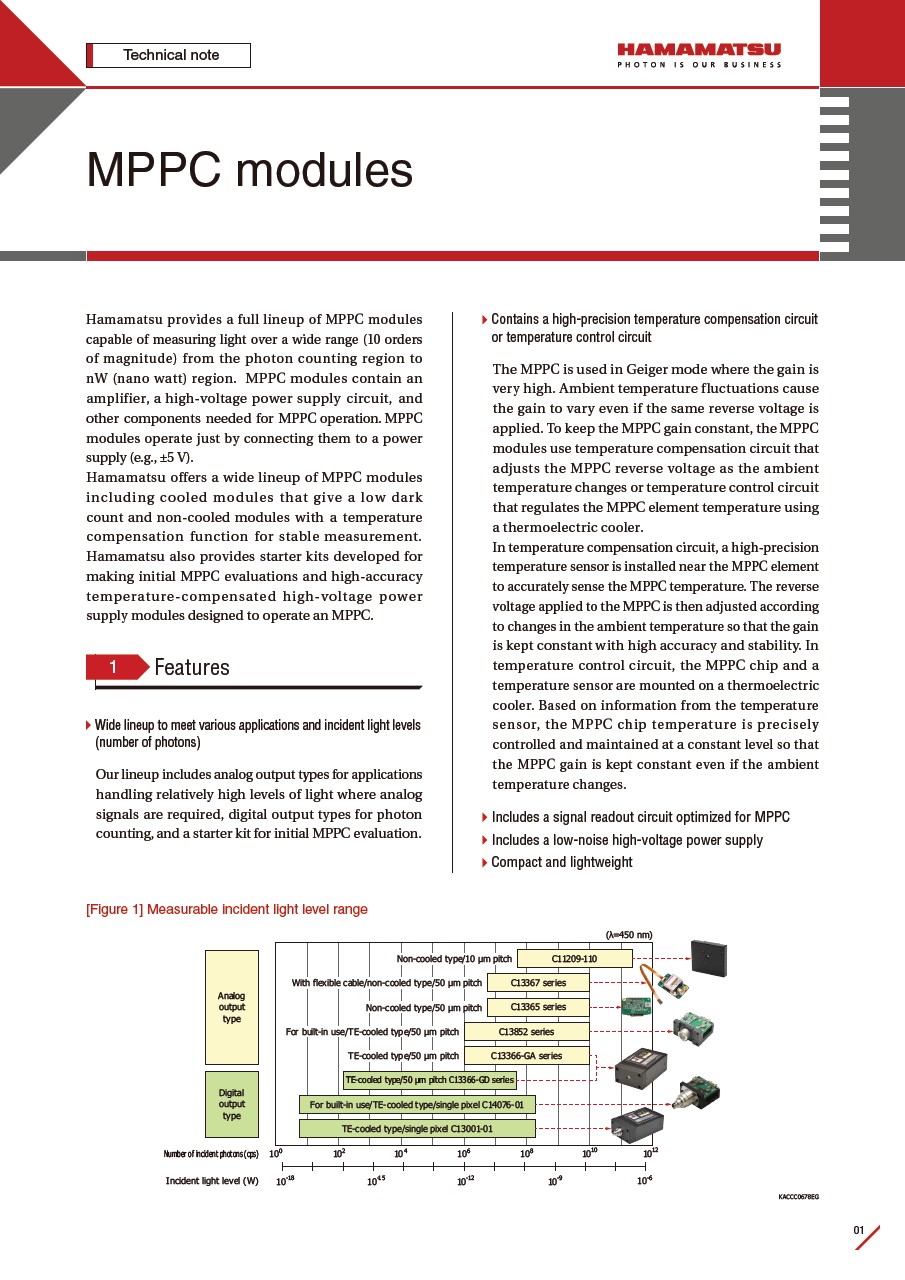 Technical note / MPPC modules