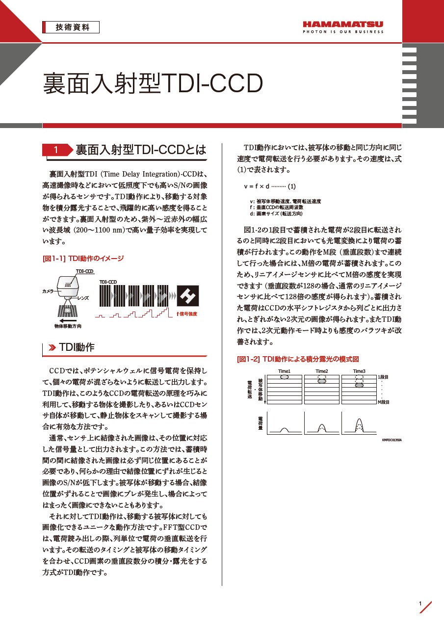 技術資料 / 裏面入射型TDI-CCD