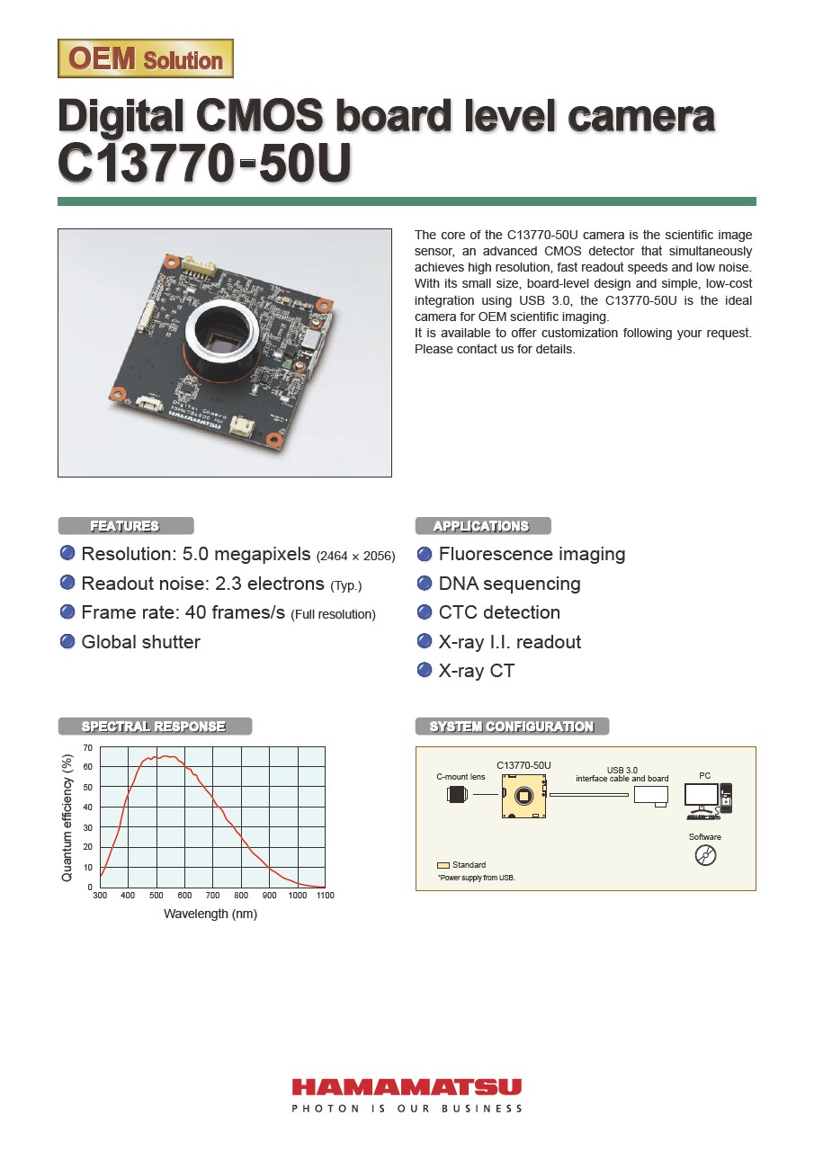 Digital CMOS board level camera C13770-50U