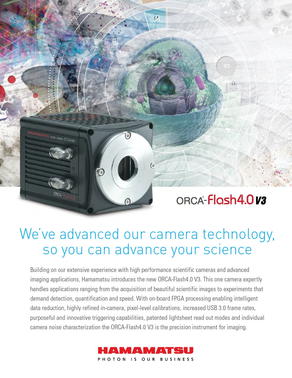 ORCA-Flash4.0 V3 Digital CMOS camera C13440-20CU for life science