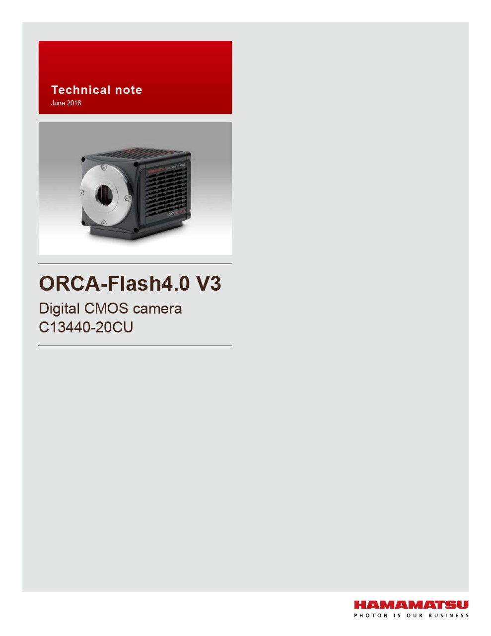 ORCA-Flash4.0 V3 Digital CMOS camera C13440-20CU Technical note