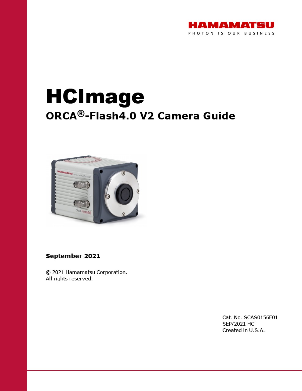 HCImage ORCA-Flash4.0 V2 Camera Guide