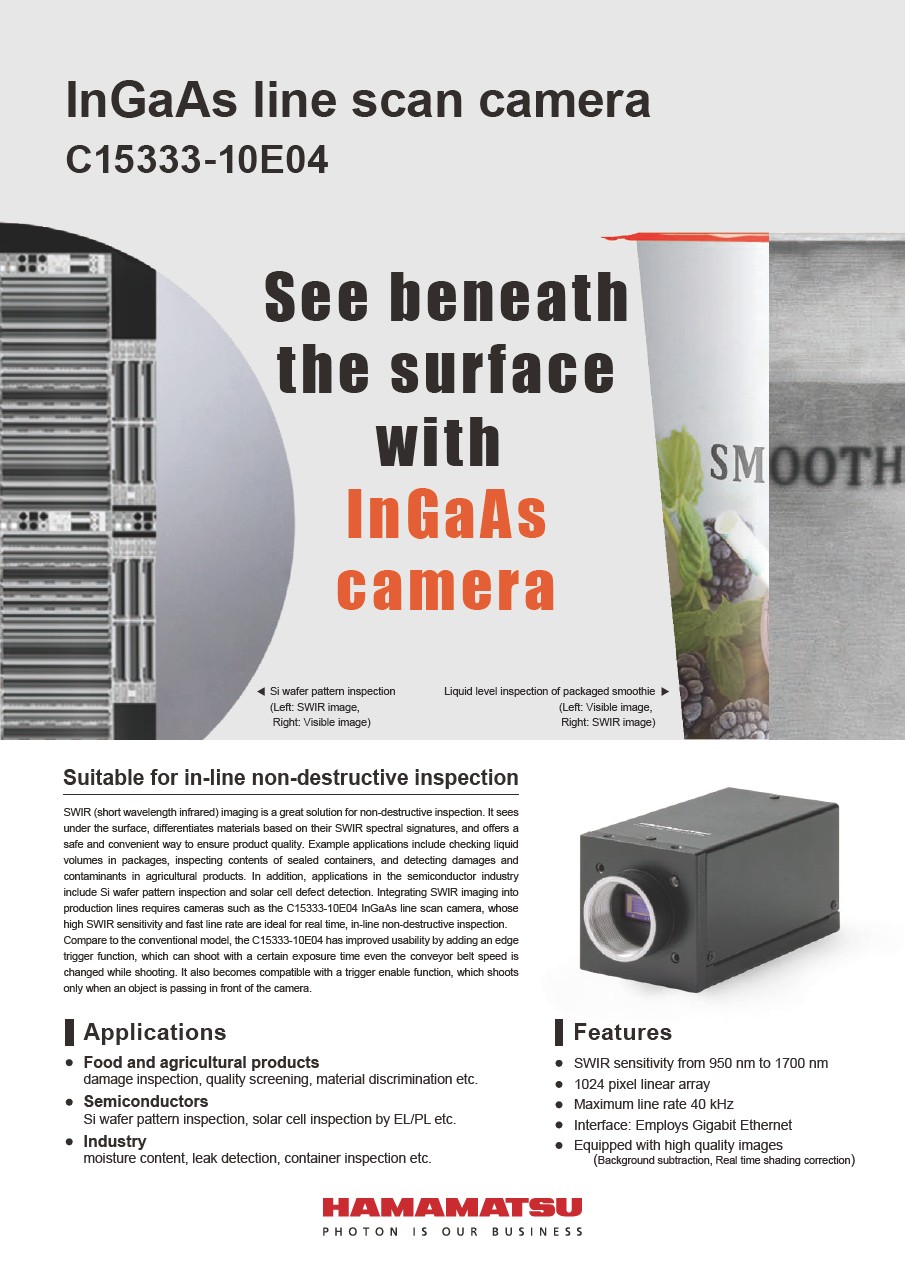 InGaAs line scan camera C15333-10E04