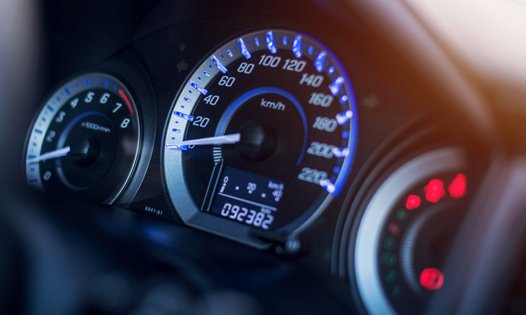 Illuminated car dashboard