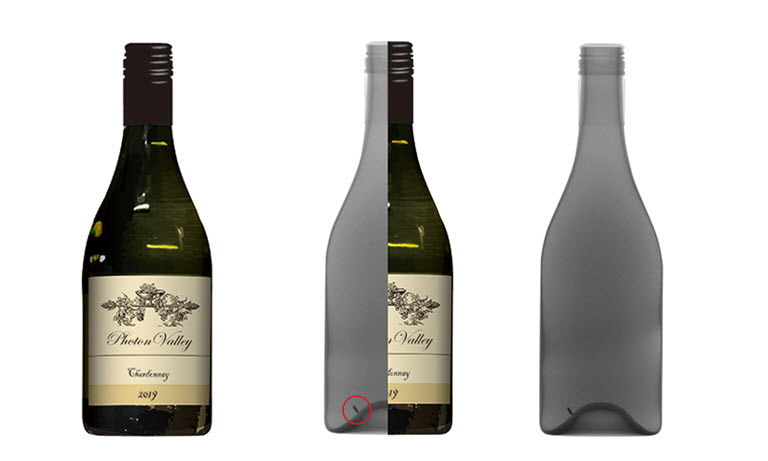 Wine Bottles C14300 line scan camera images