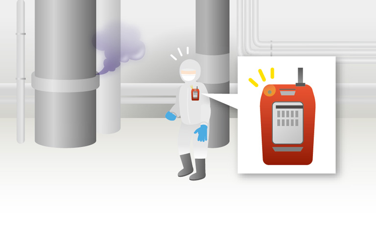 Gas leak detection at factories and other work sites.