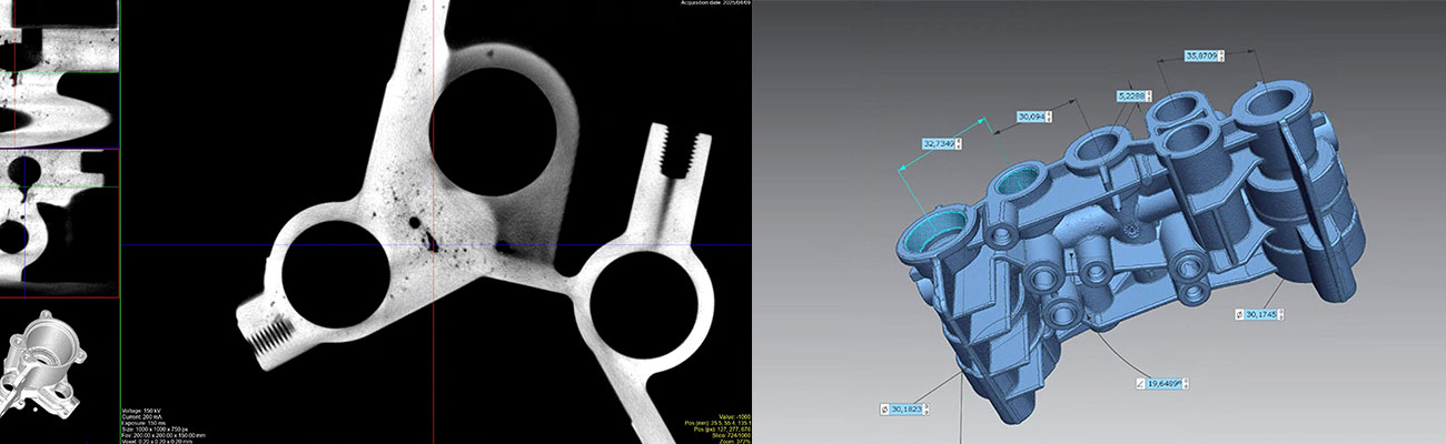 Cross-sectional CT images of an automotive component