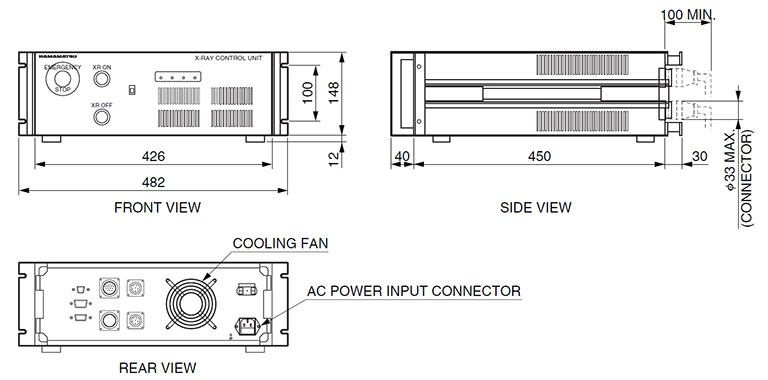 Dimensional outline　X-RAY CONTROL UNIT C10803