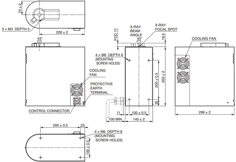 Dimensional outline　X-RAY TUBE UNIT L8122-01