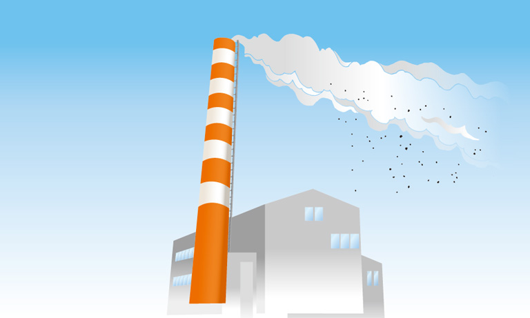 Analysis of complex gases emitted from factories and the like.