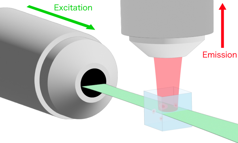 Schematic diagram of light-sheet microscopy (SPIM)