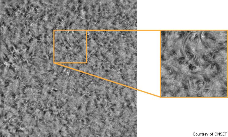 Solar flare imaged by ONSET