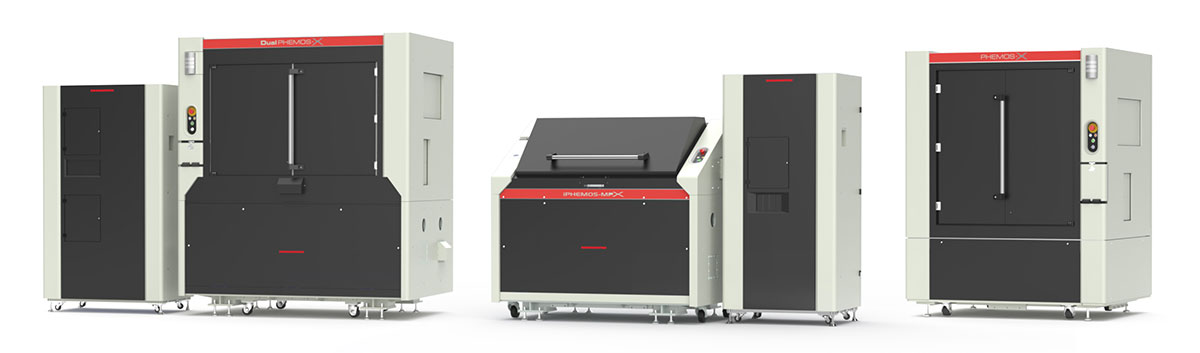 Semiconductor failure analysis systems Dual PHEMOS-X (left), iPHEMOS™-MPX (middle), PHEMOS-X (right)