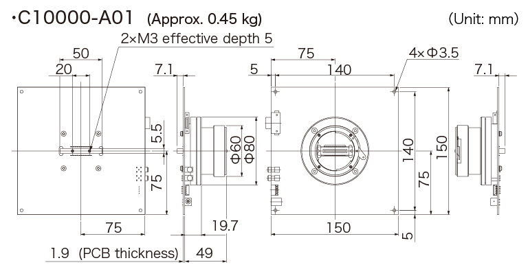 c10000-A01 dimensional outline