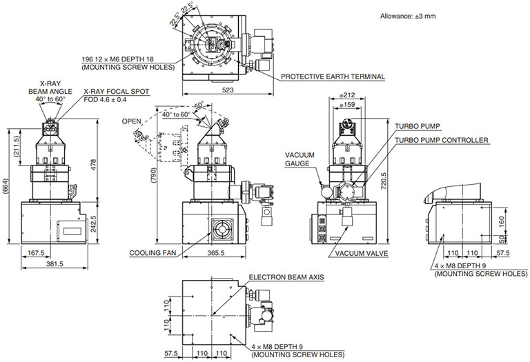 Dimensional outline X-RAY TUBE UNIT L12722