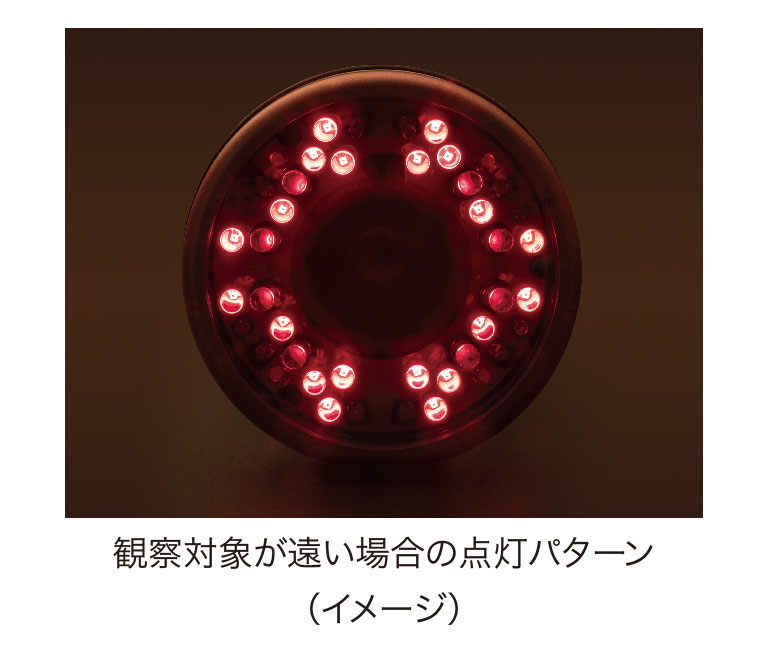 観察対象が遠い場合の点灯パターン