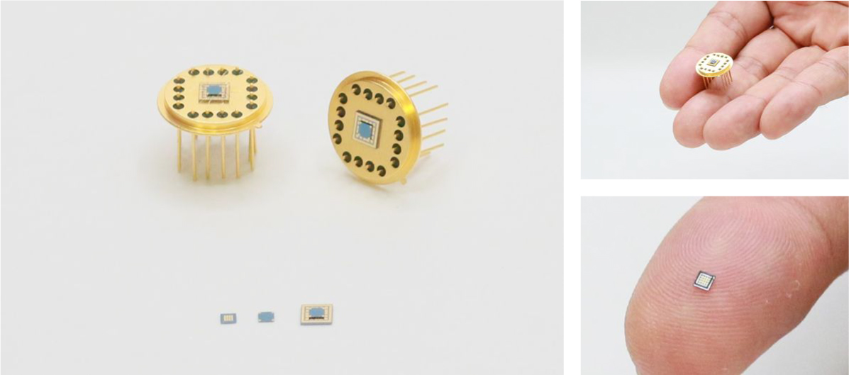 Fig. 10 Picture of the monolithic array (bonded on TO-8 base)