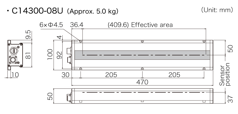 C14300-08U dimensional outline