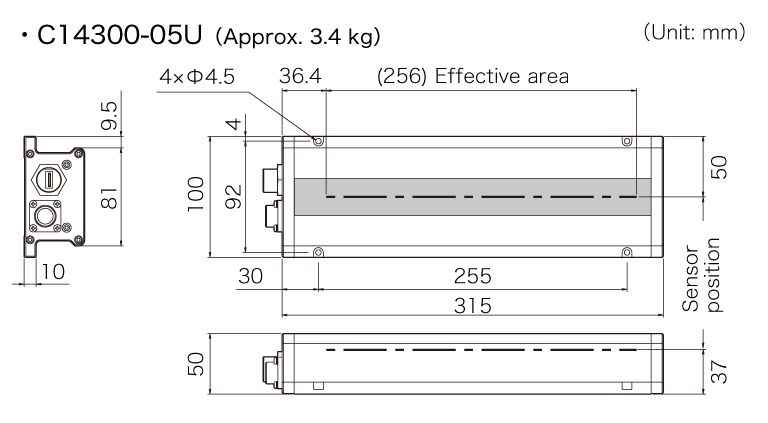 C14300-05U dimensional outline