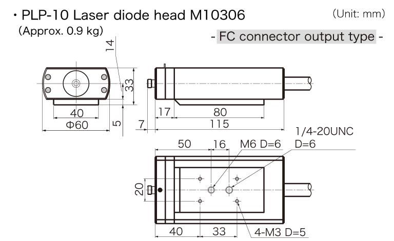 M10306 FC connector output type dimensional outline