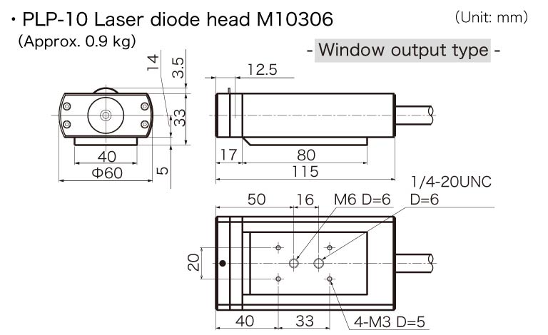 M10306 Window output type dimensional outline