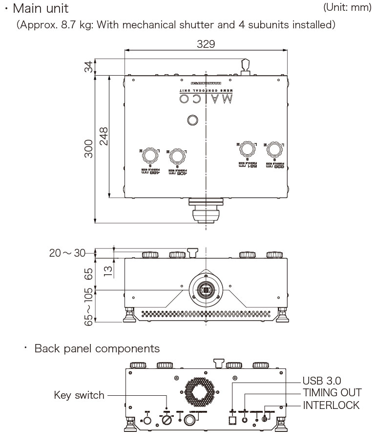 maico mems main unit dimensional outline