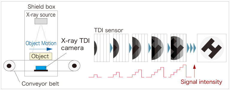 Operating principle of X-ray TDI camera