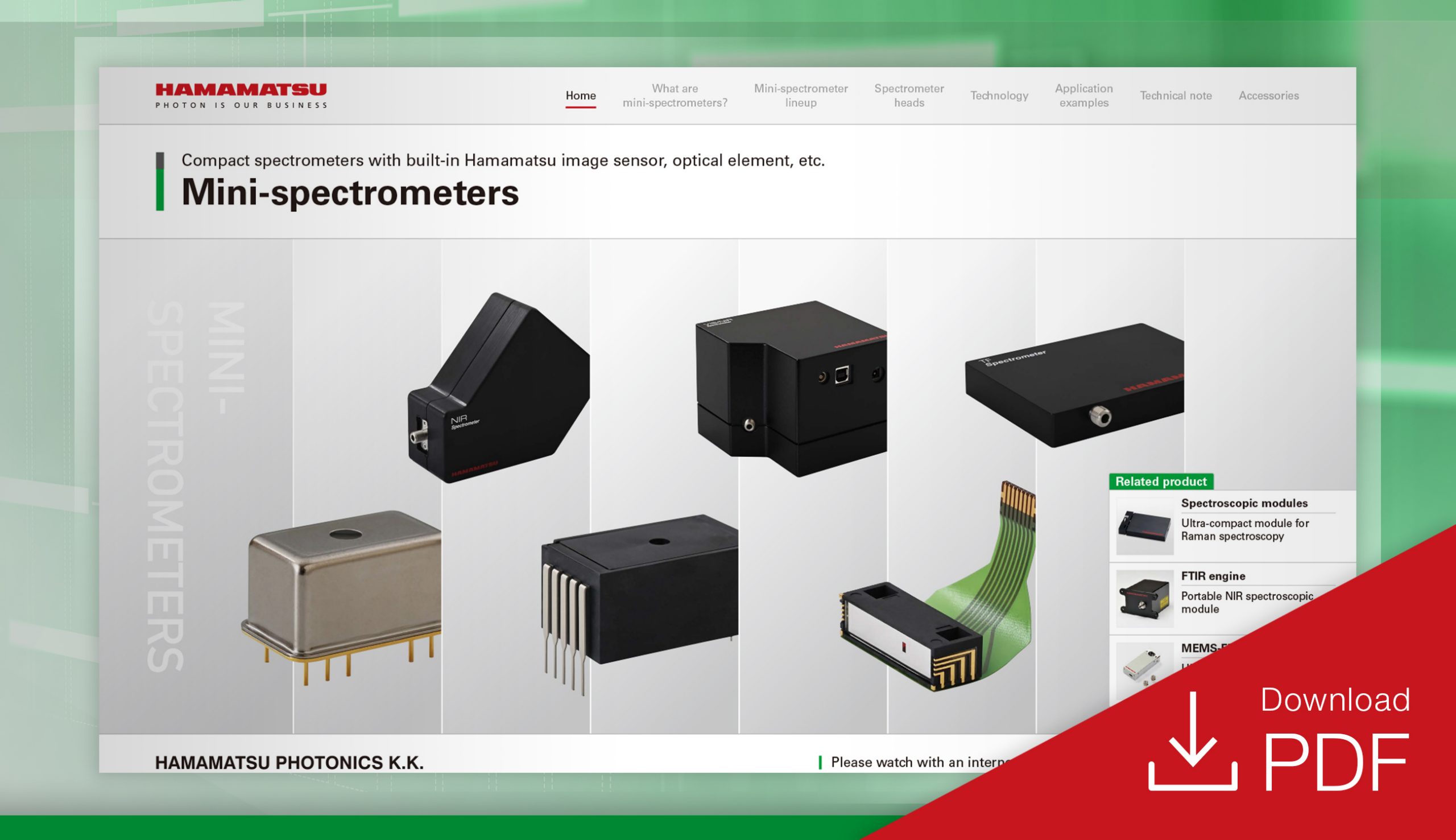 Mini-spectrometers Selection Guide